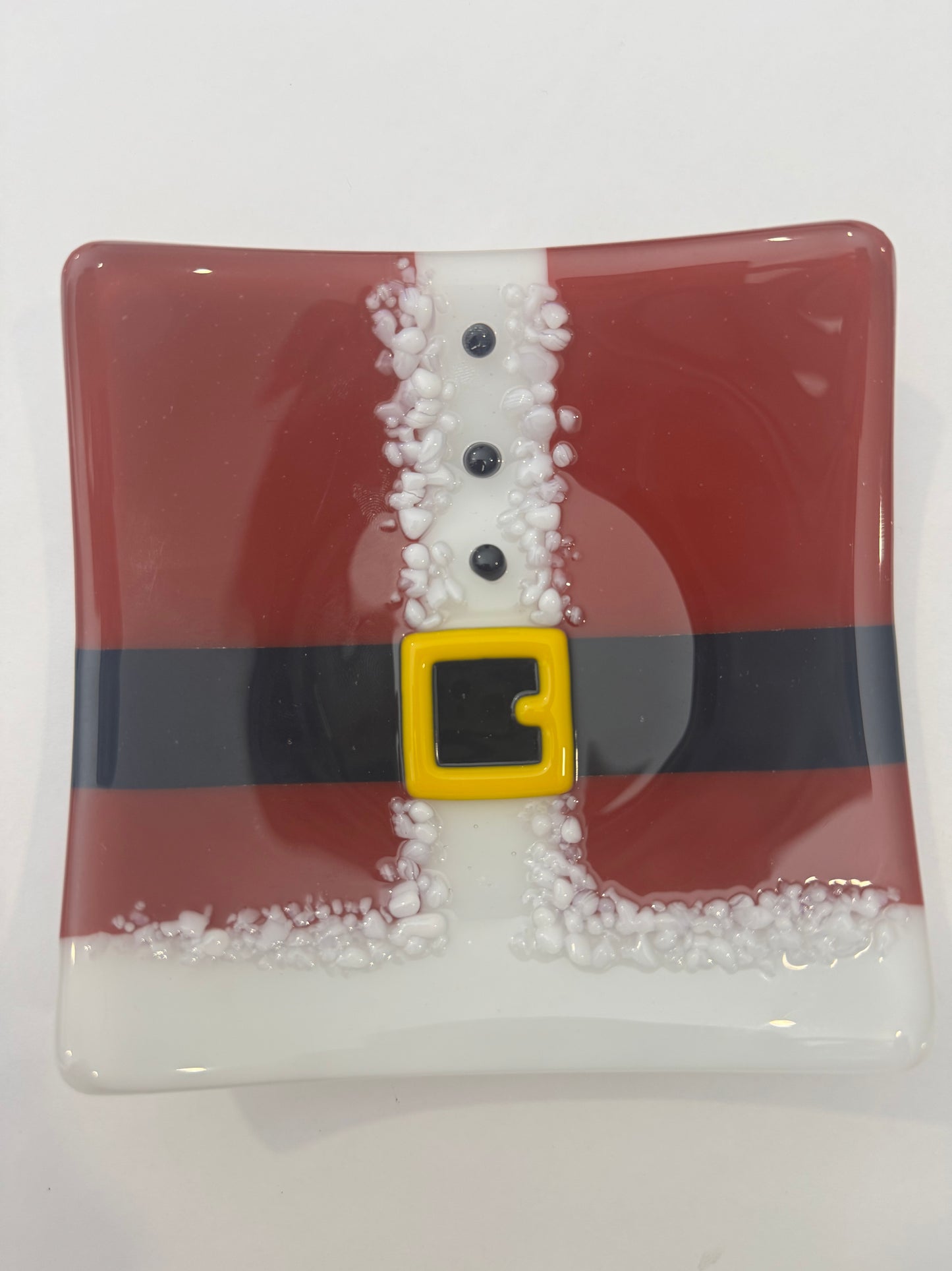 Santa Claus platón de vidrio 14.5x14.5cm