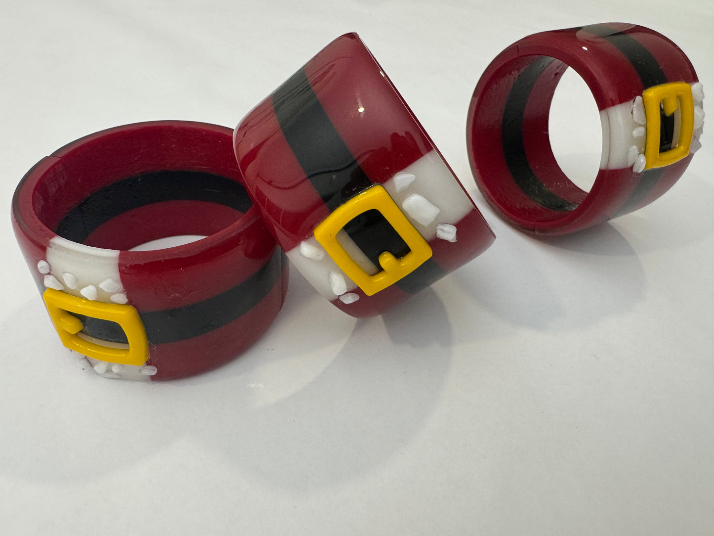 Santa servilletero  de vitrofusión (6pz set)