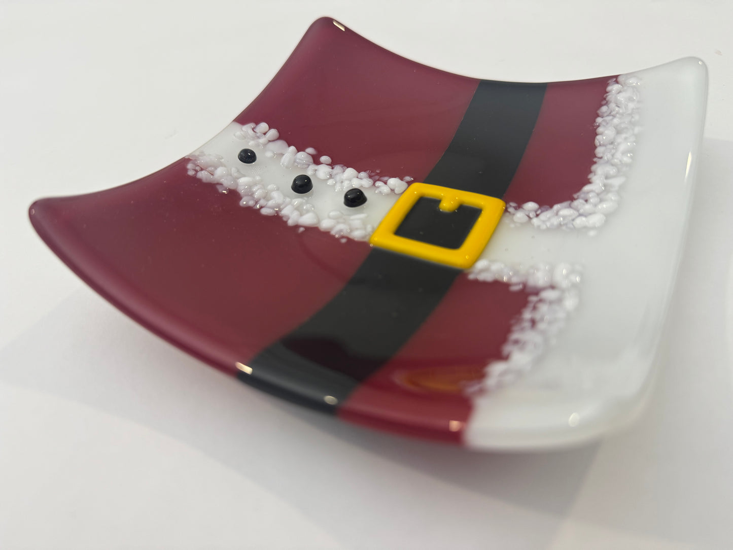 Santa Claus platón de vidrio 14.5x14.5cm