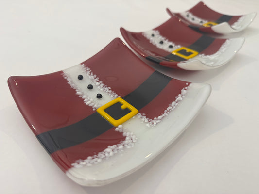 Santa Claus platón de vidrio 14.5x14.5cm