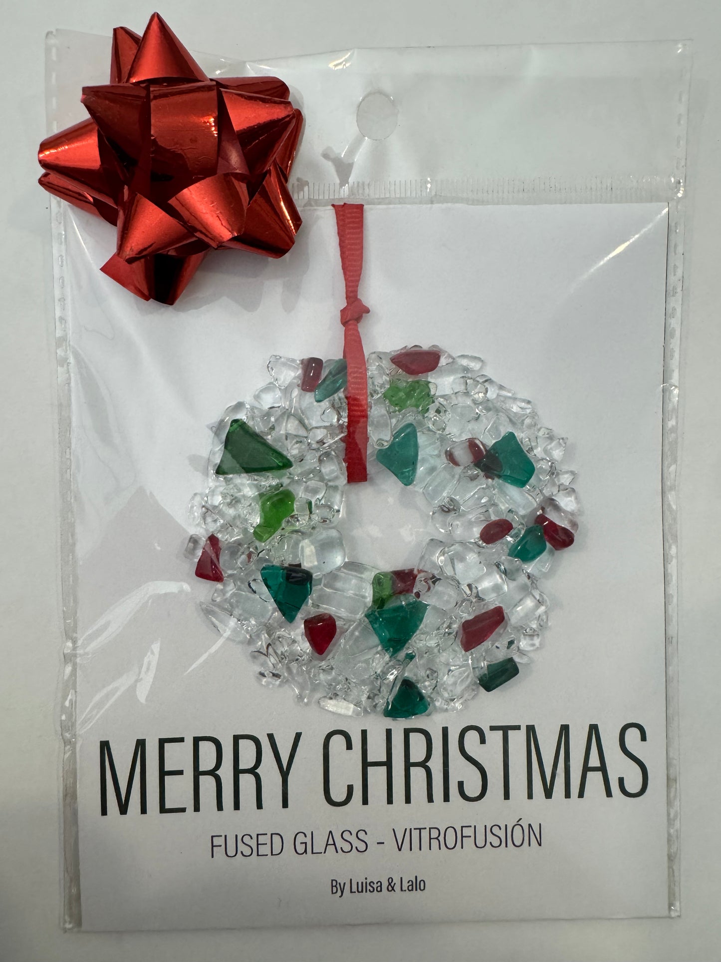 Corona / Christmas fused glass Wreath