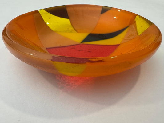 Platón de vidrio decorativo "Tramos"