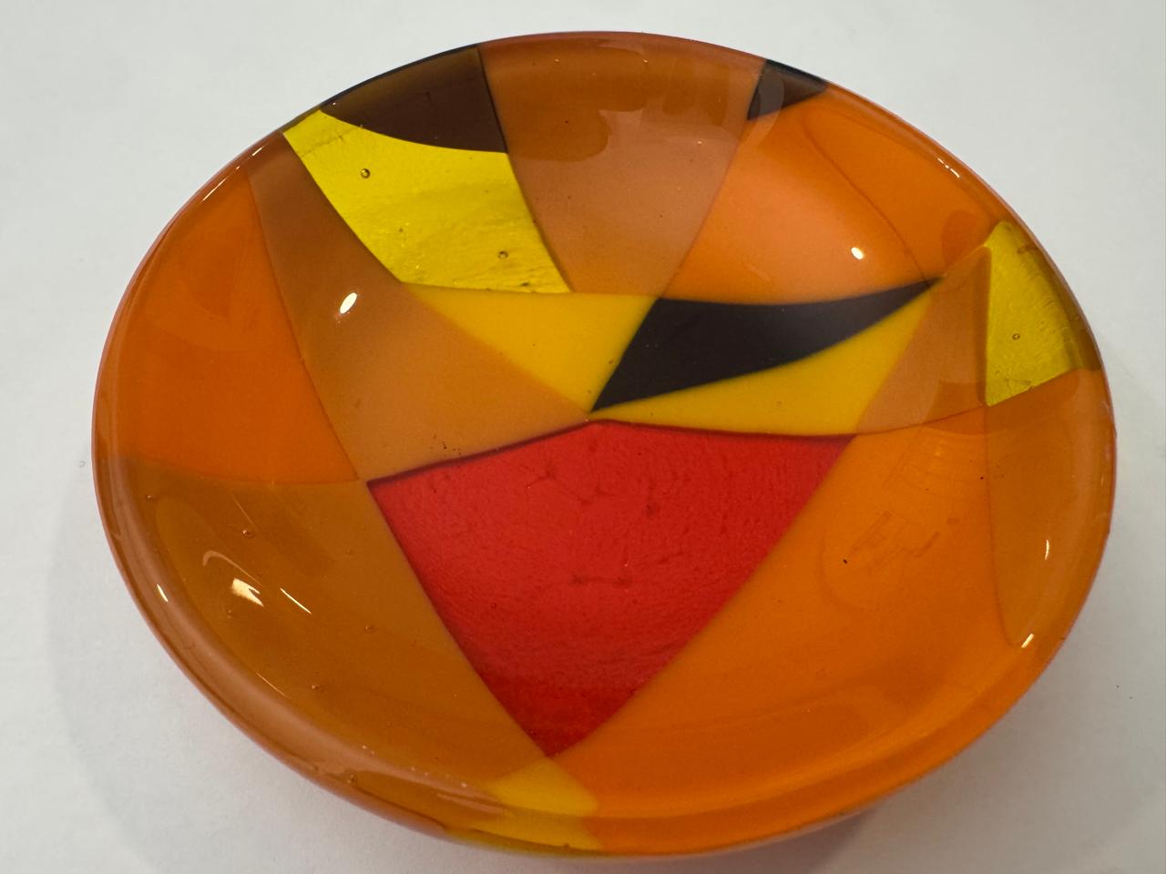 Platón de vidrio decorativo "Tramos"